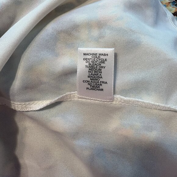 Love Tree Blue Multicolor Floral Print Sleeveless V-Neck Dress Women's Size S - Picture 5 of 5